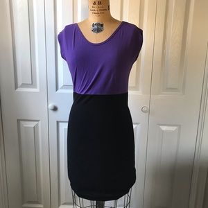 Purple & Black Bodycon Dress